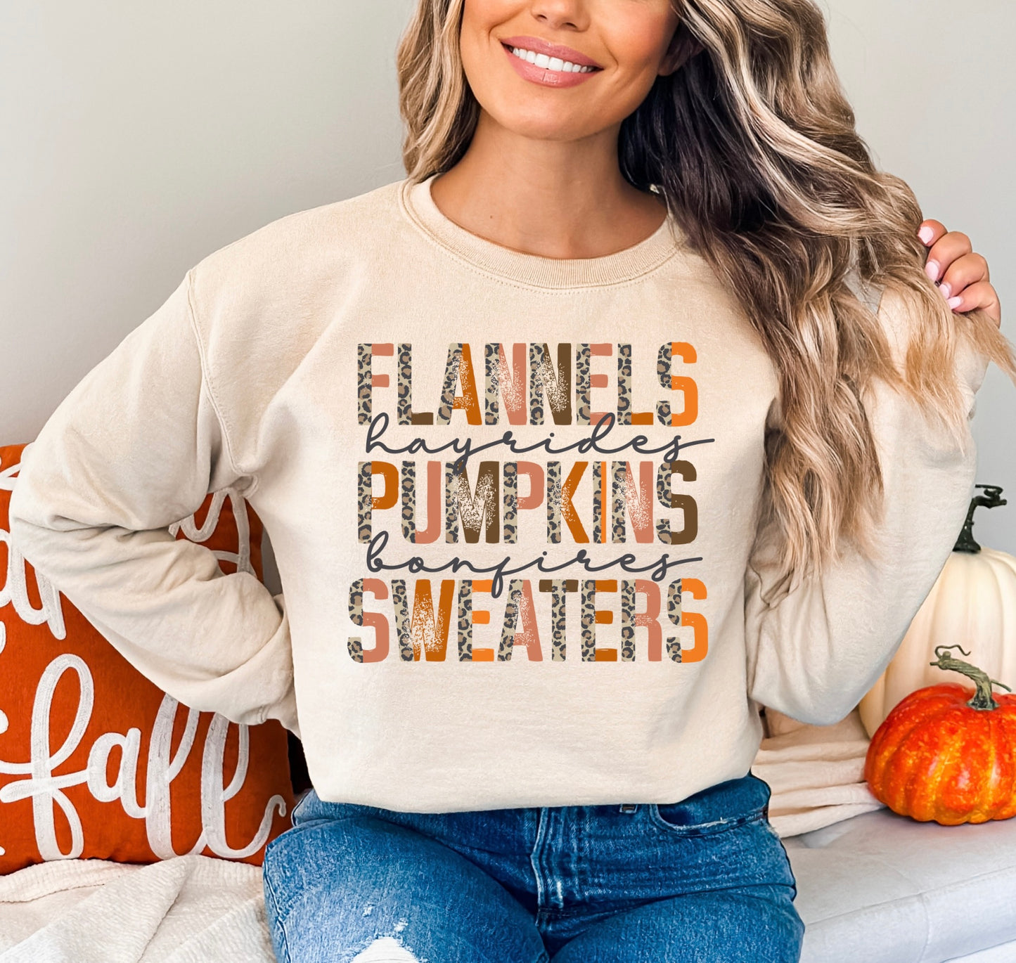 Flannels Pumpkin Crewneck